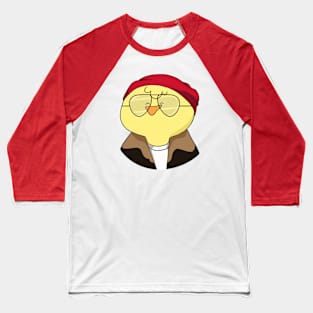 Cool Hipster Chicken Baseball T-Shirt